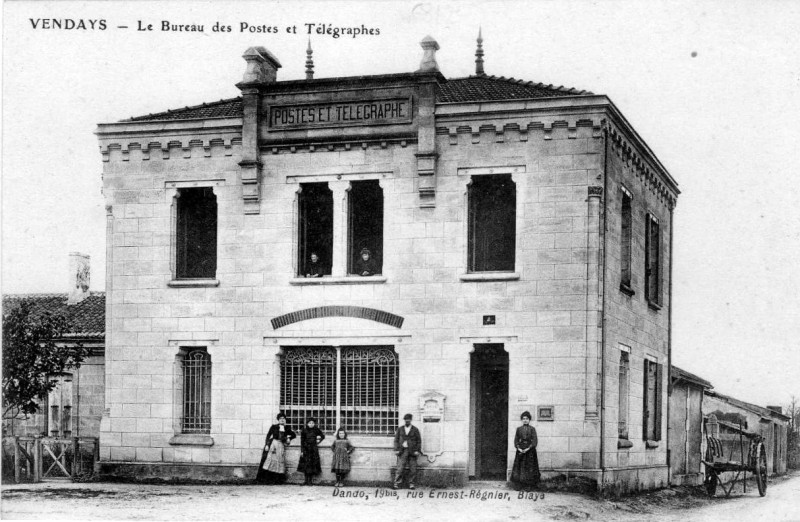Carte postale ancienne Vendays-Montalivet - La Poste