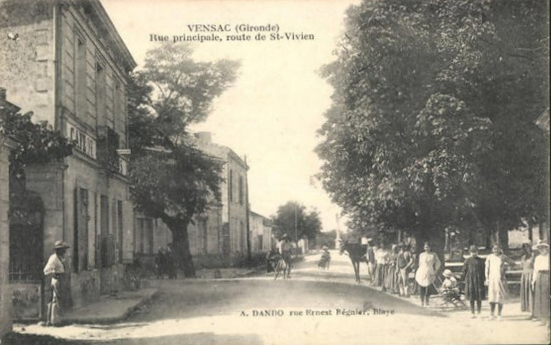 Carte postale ancienne Vensac - rue principale