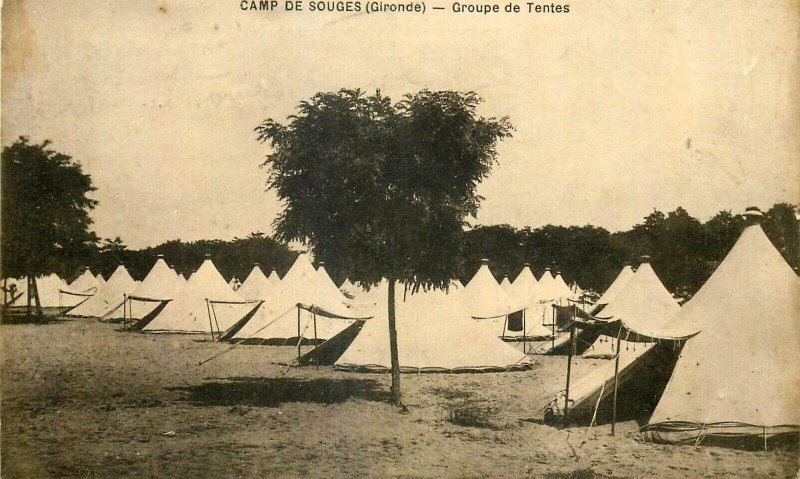 Carte postale ancienne Camp de Saint-Médard - Tentes 19