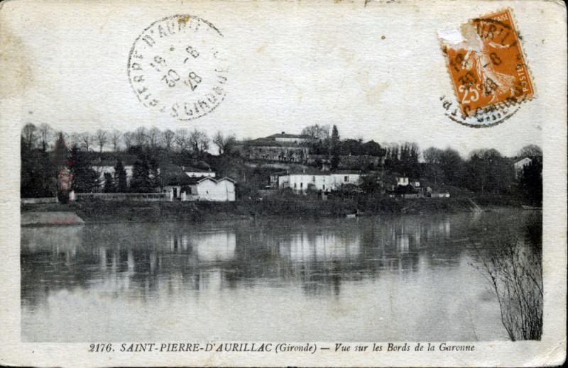 Carte postale ancienne Saint-Pierre-d'Aurillac - Bords de la Garonne 14