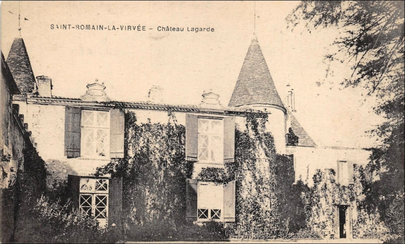 Carte postale ancienne Saint-Romain-la-Virvée - château Lagarde 2