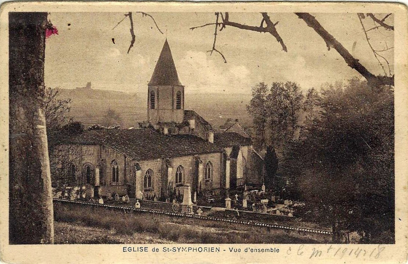 Carte postale ancienne Saint-Symphorien - église 3