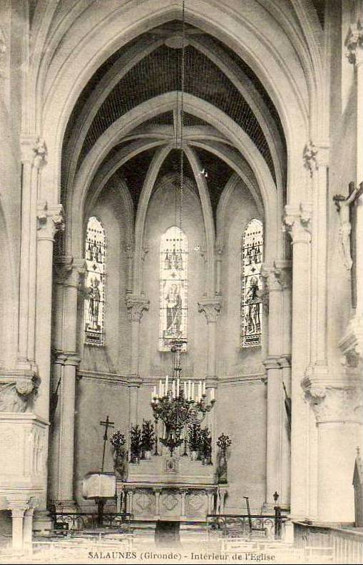 Carte postale ancienne Salaunes - église 5