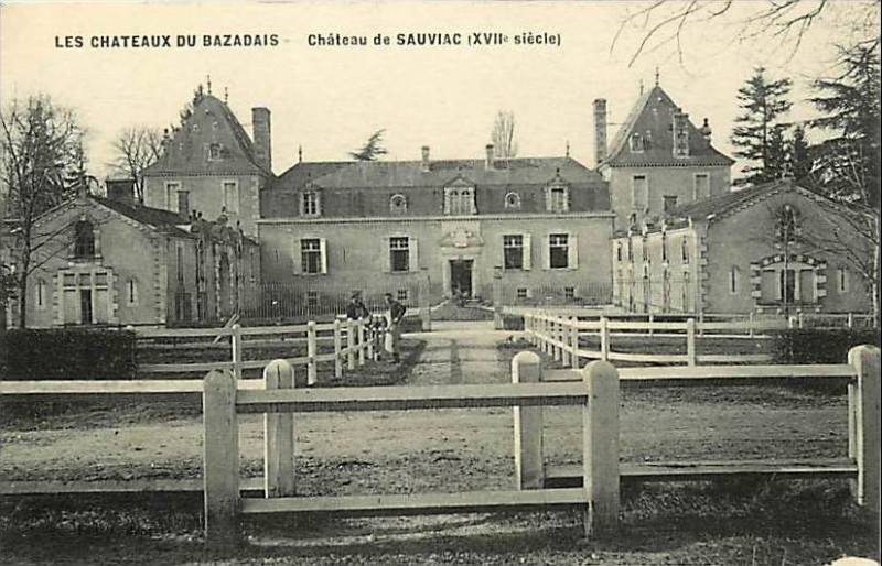 Carte postale ancienne Sauviac - château de Sauviac 2
