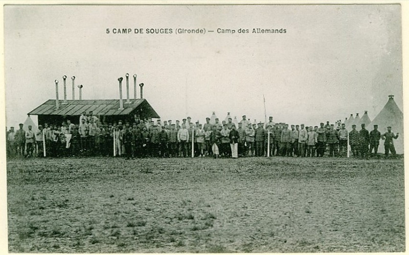 Carte postale ancienne Souge - Camp des allemands