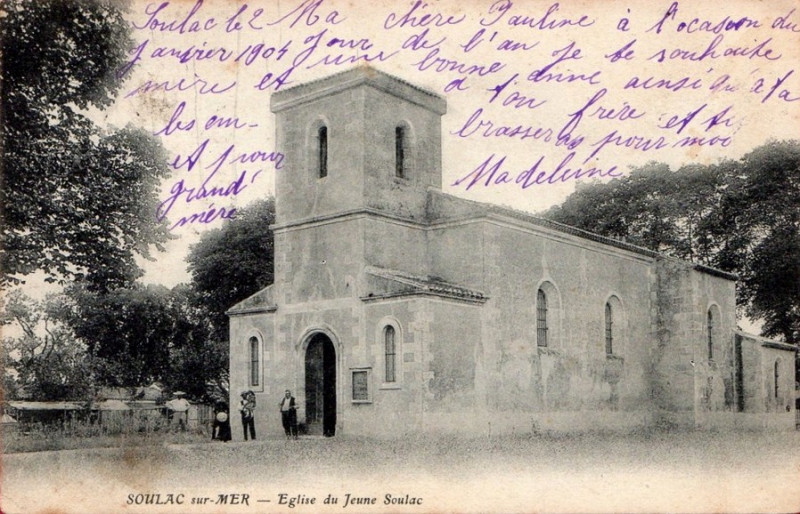Carte postale ancienne Soulac-sur-Mer - église 1