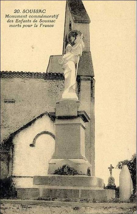 Carte postale ancienne Soussac - Monument aux morts 2