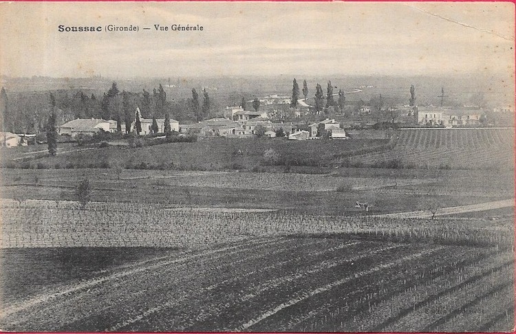 Carte postale ancienne Soussac - vue générale 1