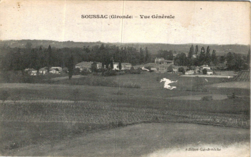 Carte postale ancienne Soussac - vue générale 2