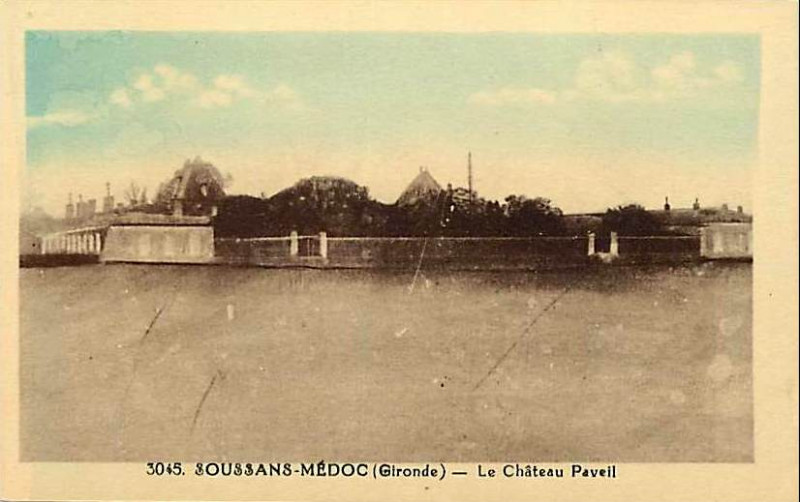 Carte postale ancienne Soussans - château Pavell 1