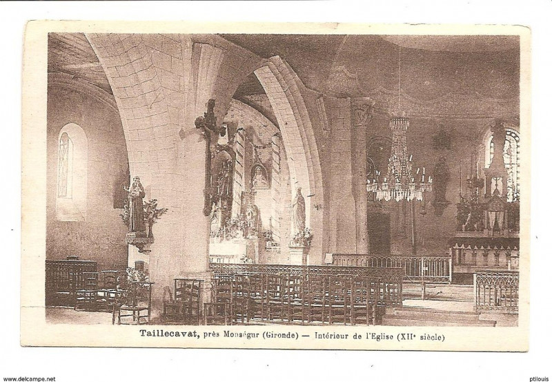 Carte postale ancienne Taillecavat - église 2