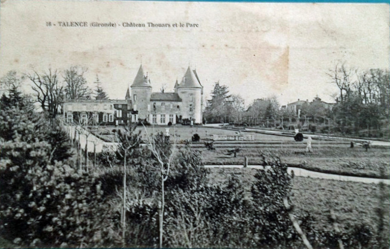 Carte postale ancienne Talence - château Thouars 2