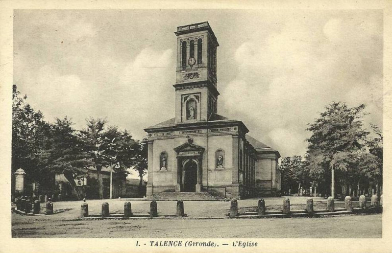 Carte postale ancienne Talence - église 1
