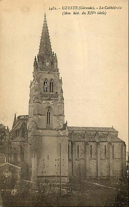 Carte postale ancienne Uzeste - cathédrale 1