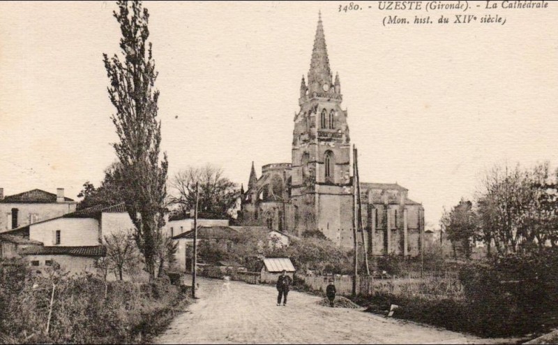 Carte postale ancienne Uzeste - cathédrale 7a