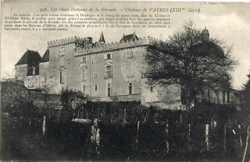Carte postale ancienne Vayres le château de Vayres 8