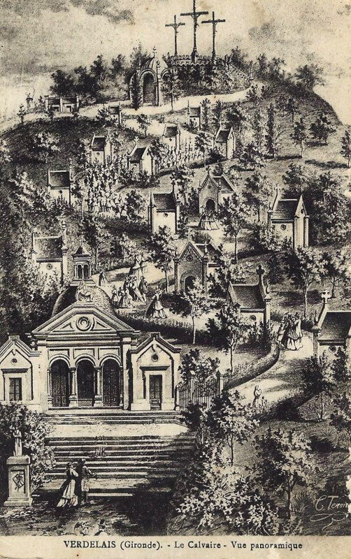 Carte postale ancienne Verdelais - Le Calvaire 5