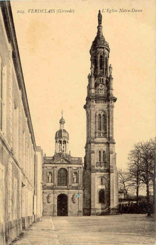 Carte postale ancienne Verdelais - église Notre-Dame 1