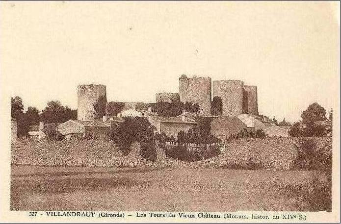 Carte postale ancienne Villandraut - Château en ruines 1