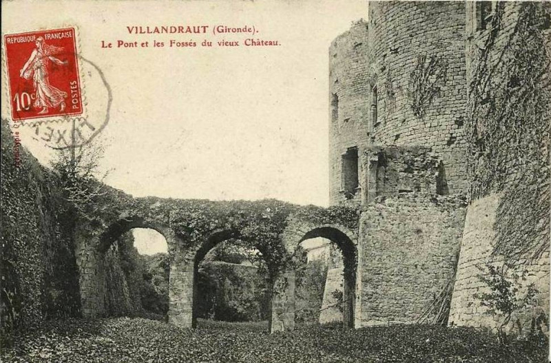 Carte postale ancienne Villandraut - Château en ruines 4