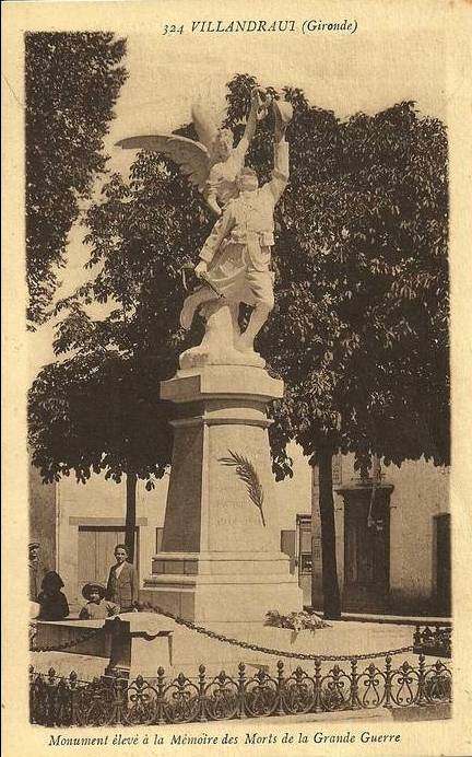 Carte postale ancienne Villandraut - monument aux morts