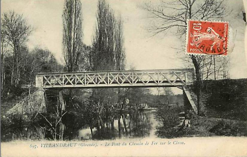 Carte postale ancienne Villandraut - pont sur le Ciron 4