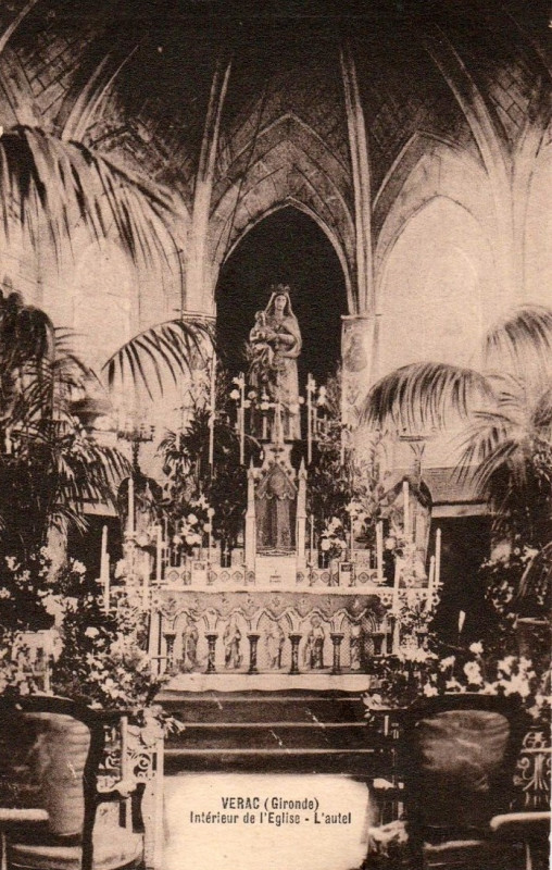 Carte postale ancienne Vérac - église 5