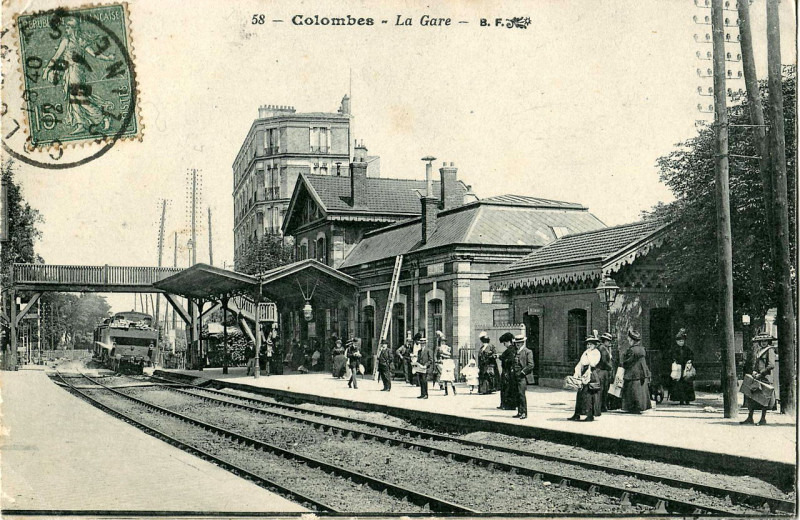 Carte postale ancienne Bf 58 - Colombes - La Gare à Colombes