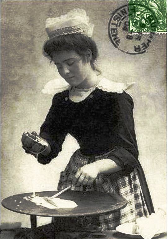 Carte postale ancienne Galette à la farine de blé noir de Bretagne