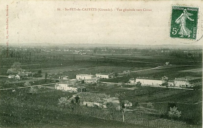 Carte postale ancienne Saint-Pey-de-Castets - vue générale 1