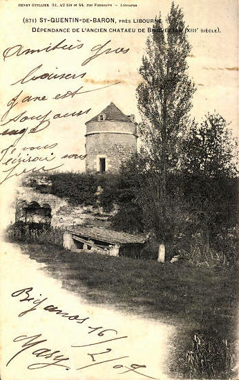 Carte postale ancienne Saint-Quentin-de-Baron - château Bisqueytan 2