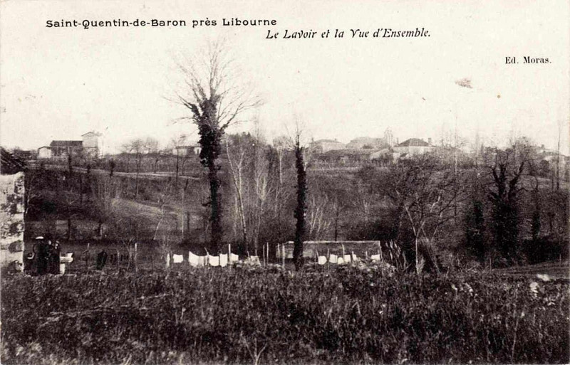 Carte postale ancienne Saint-Quentin-de-Baron - vue générale 1