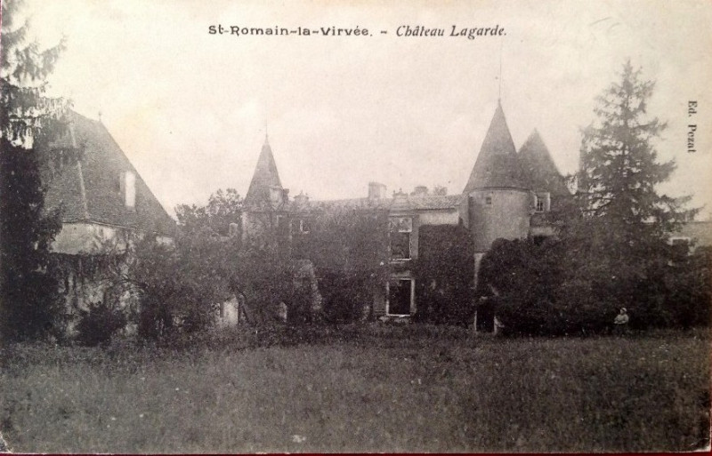 Carte postale ancienne Saint-Romain-la-Virvée - château Lagarde 3