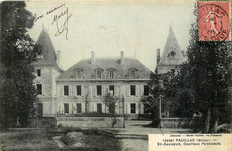 Carte postale ancienne Saint-Sauveur - château Peyrabon 1