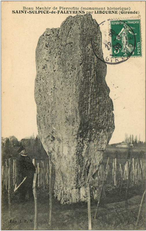 Carte postale ancienne Saint-Sulpice-de-Faleyrens dolmen de pierrefitte 1