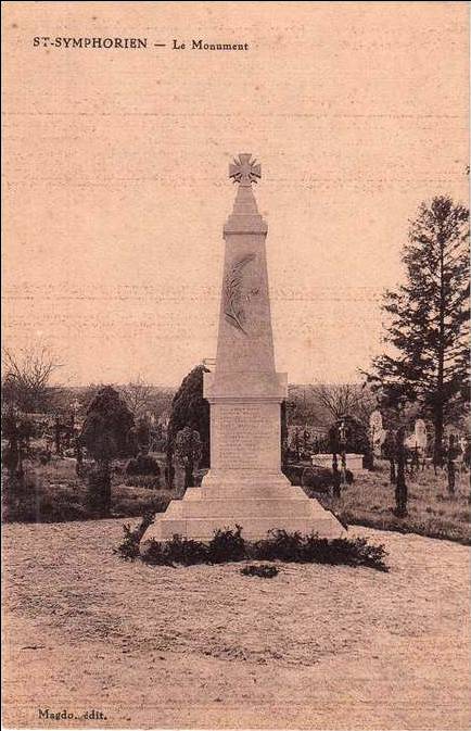 Carte postale ancienne Saint-Symphorien - Monument aux morts