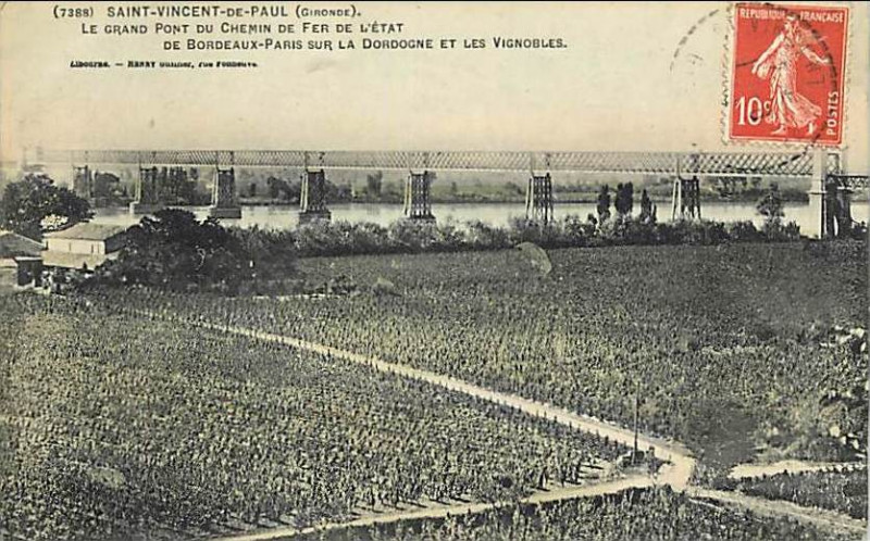 Carte postale ancienne Saint-Vincent-de-Paul pont du chemin de fer 2