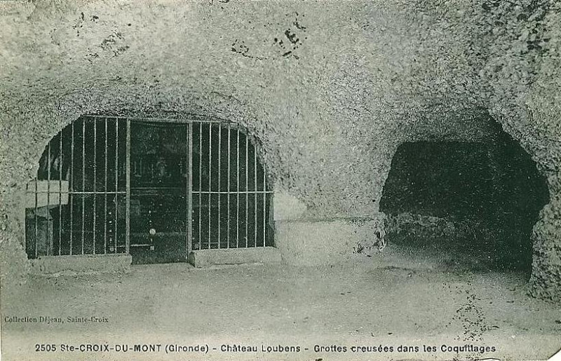 Carte postale ancienne Sainte-Croix-du-Mont - château Loubens grottes 2