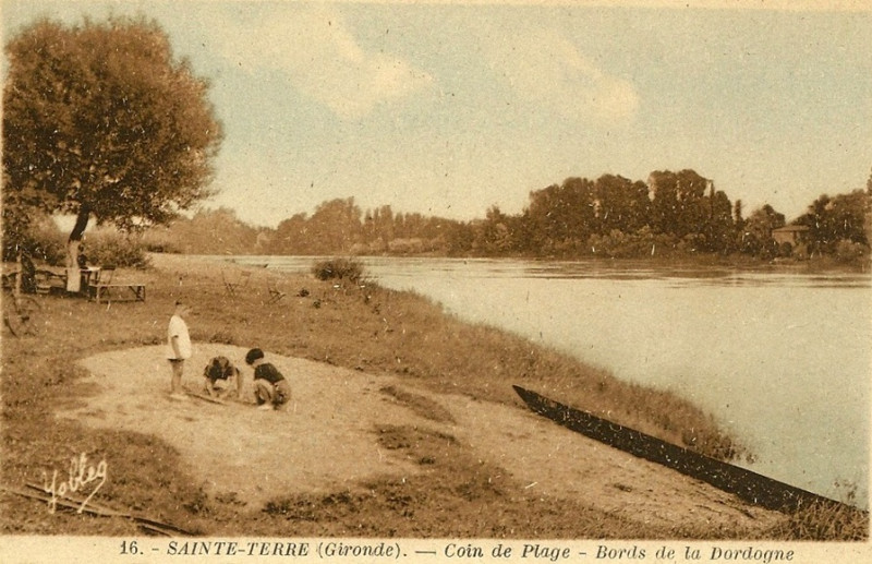 Carte postale ancienne Sainte-Terre - bords de la Dordogne 5