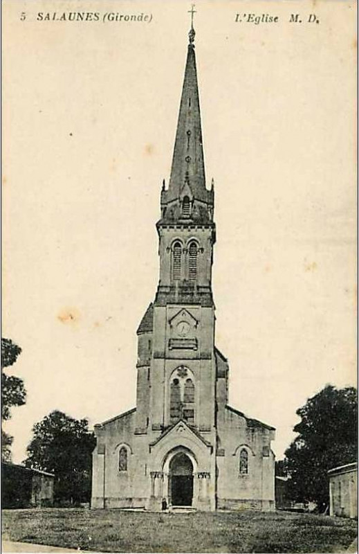 Carte postale ancienne Salaunes - église 1