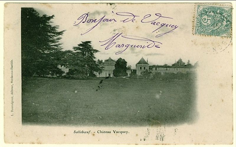 Carte postale ancienne Salleboeuf château de Vacquey 8