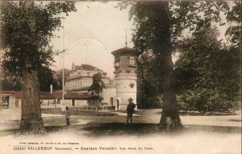 Carte postale ancienne Salleboeuf château de Vacquey 9