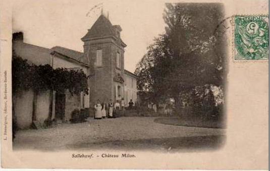 Carte postale ancienne Salleboeuf château Milon
