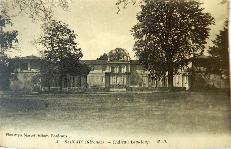 Carte postale ancienne Saucats - château Grand Laguloup 3
