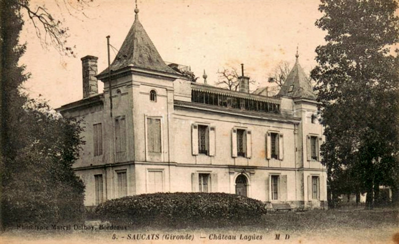 Carte postale ancienne Saucats - château Laguès 2