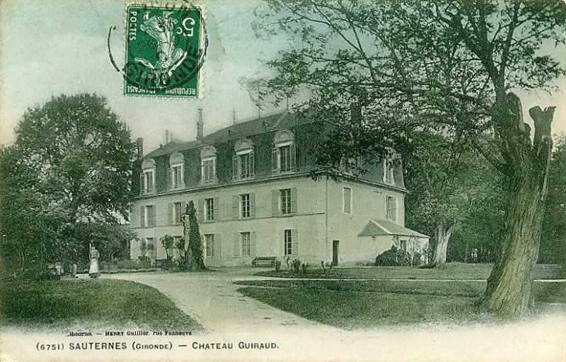 Carte postale ancienne Sauternes - château Guiraud 2c