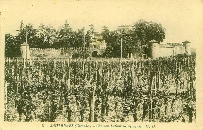 Carte postale ancienne Sauternes - château Lafaurey-Peyraguey 1