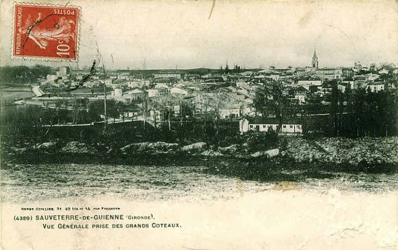 Carte postale ancienne Sauveterre-de-Guyenne - vue générale 1