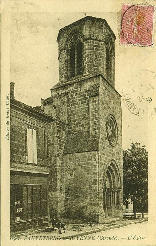 Carte postale ancienne Sauveterre-de-Guyenne - église Notre-Dame 2