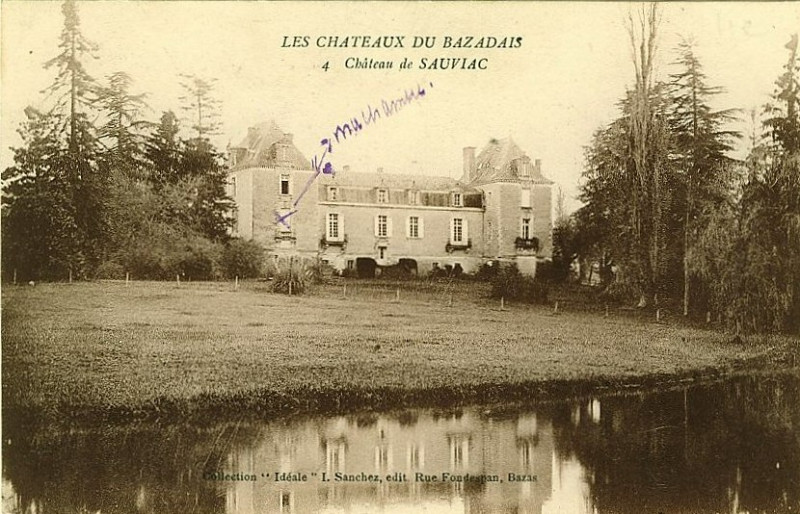 Carte postale ancienne Sauviac - château de Sauviac 1